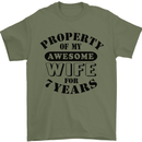 7th Wedding Anniversary 7 Year Funny Wife Mens T-Shirt 100% Cotton Military Green