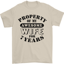 7th Wedding Anniversary 7 Year Funny Wife Mens T-Shirt 100% Cotton Sand
