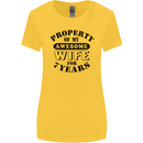 7th Wedding Anniversary 7 Year Funny Wife Womens Wider Cut T-Shirt Yellow