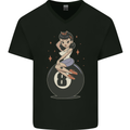 8-Ball Pinup Pool Mens V-Neck Cotton T-Shirt Black