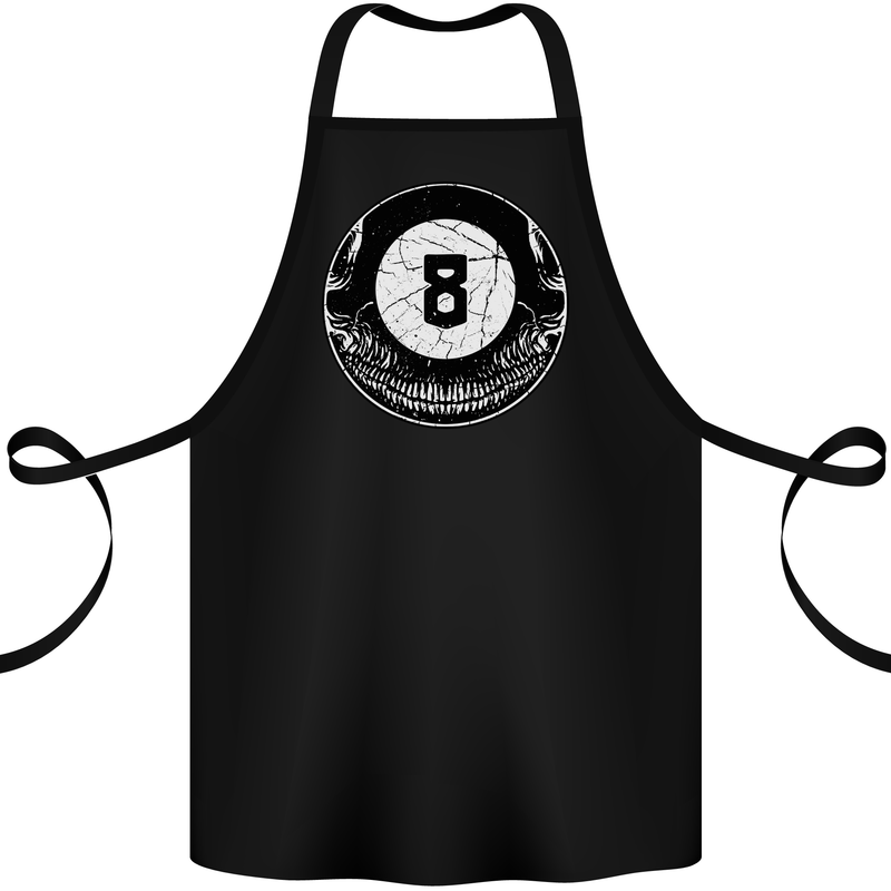 8-Ball Skull Pool Player 9-Ball Cotton Apron 100% Organic Black