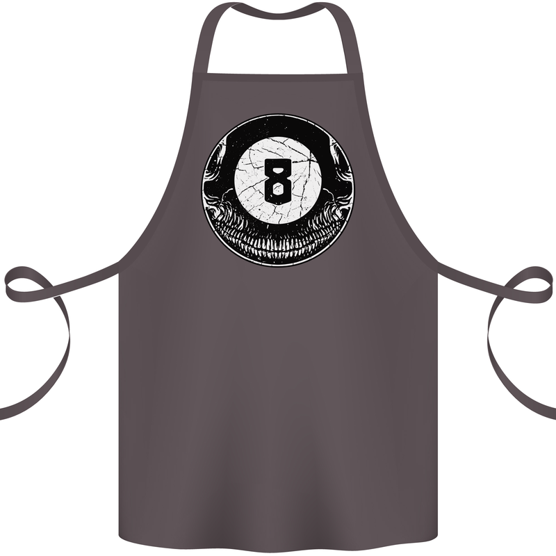 8-Ball Skull Pool Player 9-Ball Cotton Apron 100% Organic Dark Grey