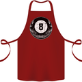 8-Ball Skull Pool Player 9-Ball Cotton Apron 100% Organic Maroon