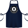 8-Ball Skull Pool Player 9-Ball Cotton Apron 100% Organic Navy Blue