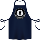 8-Ball Skull Pool Player 9-Ball Cotton Apron 100% Organic Navy Blue