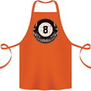 8-Ball Skull Pool Player 9-Ball Cotton Apron 100% Organic Orange