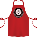 8-Ball Skull Pool Player 9-Ball Cotton Apron 100% Organic Red