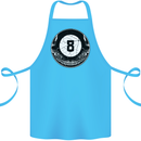 8-Ball Skull Pool Player 9-Ball Cotton Apron 100% Organic Turquoise