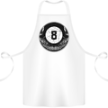 8-Ball Skull Pool Player 9-Ball Cotton Apron 100% Organic White