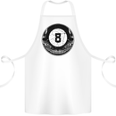 8-Ball Skull Pool Player 9-Ball Cotton Apron 100% Organic White