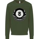8-Ball Skull Pool Player 9-Ball Kids Sweatshirt Jumper Forest Green