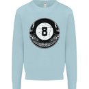 8-Ball Skull Pool Player 9-Ball Kids Sweatshirt Jumper Light Blue