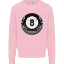 8-Ball Skull Pool Player 9-Ball Kids Sweatshirt Jumper Light Pink