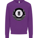 8-Ball Skull Pool Player 9-Ball Kids Sweatshirt Jumper Purple