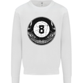 8-Ball Skull Pool Player 9-Ball Kids Sweatshirt Jumper White