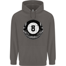 8-Ball Skull Pool Player 9-Ball Mens 80% Cotton Hoodie Charcoal