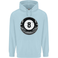 8-Ball Skull Pool Player 9-Ball Mens 80% Cotton Hoodie Light Blue