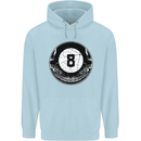 8-Ball Skull Pool Player 9-Ball Mens 80% Cotton Hoodie Light Blue