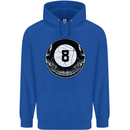 8-Ball Skull Pool Player 9-Ball Mens 80% Cotton Hoodie Royal Blue