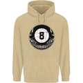 8-Ball Skull Pool Player 9-Ball Mens 80% Cotton Hoodie Sand