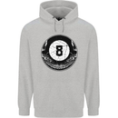 8-Ball Skull Pool Player 9-Ball Mens 80% Cotton Hoodie Sports Grey