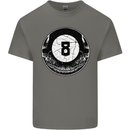 8-Ball Skull Pool Player 9-Ball Mens Cotton T-Shirt Tee Top Charcoal