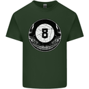 8-Ball Skull Pool Player 9-Ball Mens Cotton T-Shirt Tee Top Forest Green
