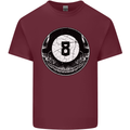 8-Ball Skull Pool Player 9-Ball Mens Cotton T-Shirt Tee Top Maroon