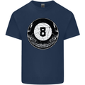 8-Ball Skull Pool Player 9-Ball Mens Cotton T-Shirt Tee Top Navy Blue