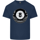 8-Ball Skull Pool Player 9-Ball Mens Cotton T-Shirt Tee Top Navy Blue
