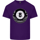8-Ball Skull Pool Player 9-Ball Mens Cotton T-Shirt Tee Top Purple