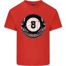 8-Ball Skull Pool Player 9-Ball Mens Cotton T-Shirt Tee Top Red