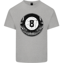 8-Ball Skull Pool Player 9-Ball Mens Cotton T-Shirt Tee Top Sports Grey