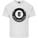 8-Ball Skull Pool Player 9-Ball Mens Cotton T-Shirt Tee Top White