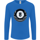8-Ball Skull Pool Player 9-Ball Mens Long Sleeve T-Shirt Royal Blue