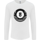 8-Ball Skull Pool Player 9-Ball Mens Long Sleeve T-Shirt White
