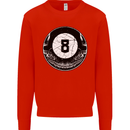8-Ball Skull Pool Player 9-Ball Mens Sweatshirt Jumper Bright Red