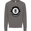 8-Ball Skull Pool Player 9-Ball Mens Sweatshirt Jumper Charcoal
