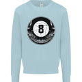 8-Ball Skull Pool Player 9-Ball Mens Sweatshirt Jumper Light Blue