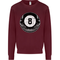 8-Ball Skull Pool Player 9-Ball Mens Sweatshirt Jumper Maroon