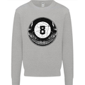 8-Ball Skull Pool Player 9-Ball Mens Sweatshirt Jumper Sports Grey