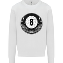 8-Ball Skull Pool Player 9-Ball Mens Sweatshirt Jumper White