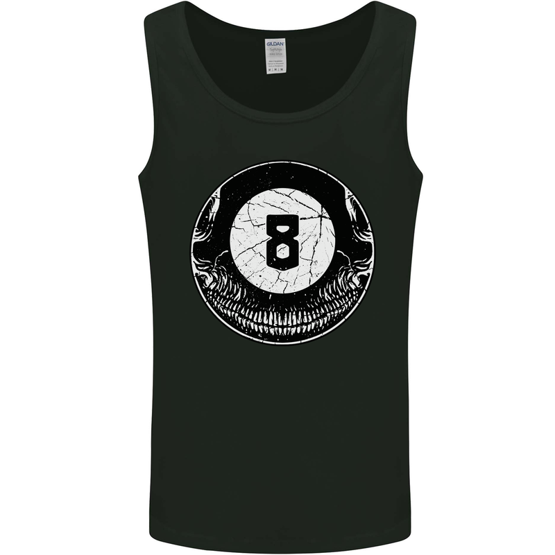 8-Ball Skull Pool Player 9-Ball Mens Vest Tank Top Black