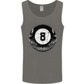 8-Ball Skull Pool Player 9-Ball Mens Vest Tank Top Charcoal