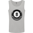 8-Ball Skull Pool Player 9-Ball Mens Vest Tank Top Sports Grey