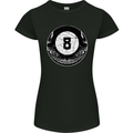 8-Ball Skull Pool Player 9-Ball Womens Petite Cut T-Shirt Black