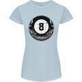 8-Ball Skull Pool Player 9-Ball Womens Petite Cut T-Shirt Light Blue