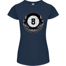 8-Ball Skull Pool Player 9-Ball Womens Petite Cut T-Shirt Navy Blue
