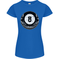 8-Ball Skull Pool Player 9-Ball Womens Petite Cut T-Shirt Royal Blue