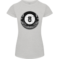 8-Ball Skull Pool Player 9-Ball Womens Petite Cut T-Shirt Sports Grey